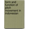 Form and function of pitch movement in Indonesian door E. Ebing