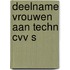 Deelname vrouwen aan techn cvv s