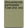 Discussienota participatie h.ber.ond. enz by Unknown