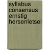 Syllabus consensus ernstig hersenletsel door Onbekend