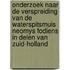 Onderzoek naar de verspreiding van de Waterspitsmuis Neomys fodiens in delen van Zuid-Holland