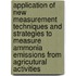Application of new measurement techniques and strategies to measure ammonia emissions from agricutural activities