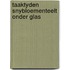 Taaktyden snybloementeelt onder glas