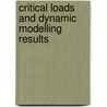 Critical loads and dynamic modelling results door M.B. Bosch