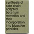 Synthesis of side chain adapted beta-turn mimetics and their incorporation into bioactive peptides