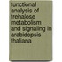 Functional analysis of trehalose metabolism and signaling in arabidopsis thaliana