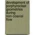 Development of porphyroclast geometries during non-coaxial flow