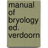 Manual of bryology ed. verdoorn door Onbekend