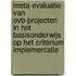 Meta-evaluatie van OVB-projecten in het basisonderwijs op het criterium implementatie