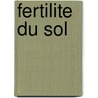 Fertilite du sol door Tjibbe Veldkamp