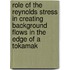 Role of the reynolds stress in creating background flows in the edge of a tokamak