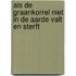 Als de graankorrel niet in de aarde valt en sterft