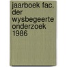 Jaarboek fac. der wysbegeerte onderzoek 1986 door Onbekend