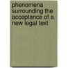 Phenomena surrounding the acceptance of a new legal text door D.G. Kleyn