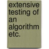 Extensive testing of an algorithm etc. door Bollen