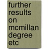 Further results on mcmillan degree etc by Janssen
