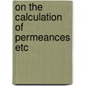On the calculation of permeances etc door Bakhuizen