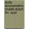 Dufis econometric model dutch fin. syst door Sterken