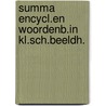 Summa encycl.en woordenb.in kl.sch.beeldh. by Unknown