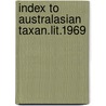 Index to australasian taxan.lit.1969 door Ferguson/