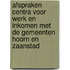 Afspraken Centra voor Werk en Inkomen met de gemeenten Hoorn en Zaanstad