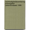 Rechtmatigheidsverklaring ontvangsten ziekenfondswet 1998 door Onbekend