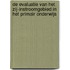 De evaluatie van het zij-instroomgebied in het primair onderwijs