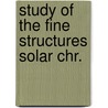 Study of the fine structures solar chr. door Beckers