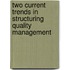 Two current trends in structuring quality management
