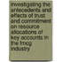 Investigating the antecedents and effects of trust and commitment on resource allocations of key accounts in the FMCG industry