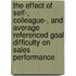The effect of self-, colleague-, and average referenced goal difficulty on sales performance