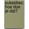 Subsidies: hoe doe je dat? door J.F. Eijkhout