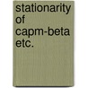 Stationarity of capm-beta etc. door Hallerbach