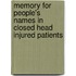 Memory for people's names in closed head injured patients