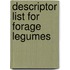 Descriptor list for forage legumes
