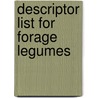 Descriptor list for forage legumes door S. Andersen