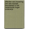 Effecten van invoering van een sociaal leenstelsel in het Nederlands hoger onderwijs door E. Canto