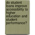 Do student loans improve accessibility to higher education and student performance?