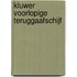 Kluwer voorlopige teruggaafschijf