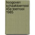 Hoogoven schaaktoernooi 45e toernooi 1985