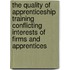 The Quality of Apprenticeship Training Conflicting Interests of Firms and Apprentices