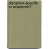 Discipline-Specific or Academic? by C.M. Meng