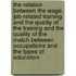 The relation between the wage, job-related training and the quality of the training and the quality of the match between occupations and the types of education