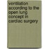 Ventilation according to the Open Lung Concept in Cardiac Surgery