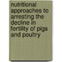 Nutritional approaches to arresting the decline in fertility of pigs and poultry
