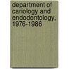 Department of cariology and endodontology, 1976-1986 door Onbekend