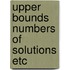 Upper bounds numbers of solutions etc
