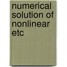 Numerical solution of nonlinear etc door Hundsdorfer