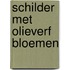 Schilder met olieverf bloemen
