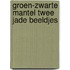 Groen-zwarte mantel twee jade beeldjes